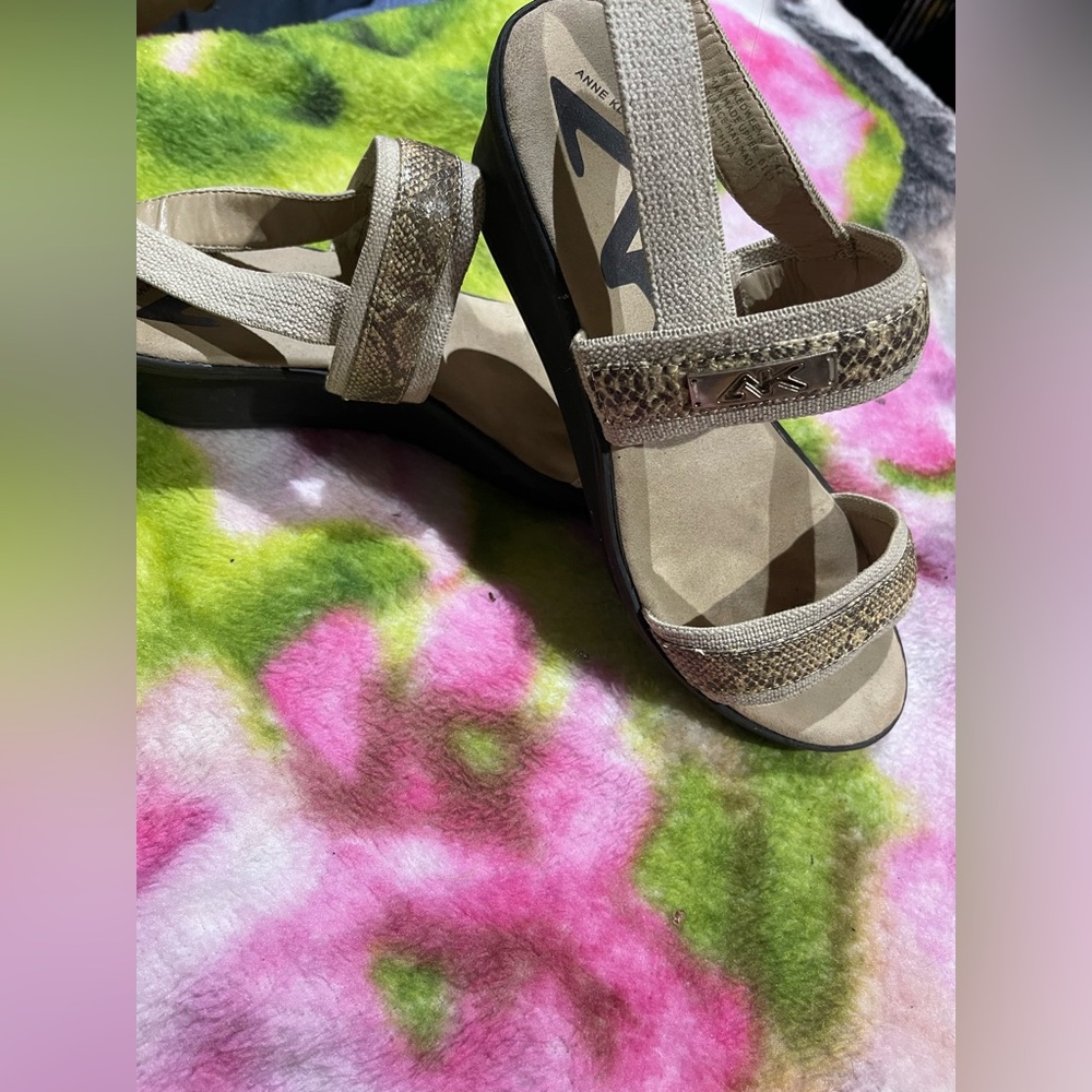 ANNE KLEIN Sport Animal Print Sandals